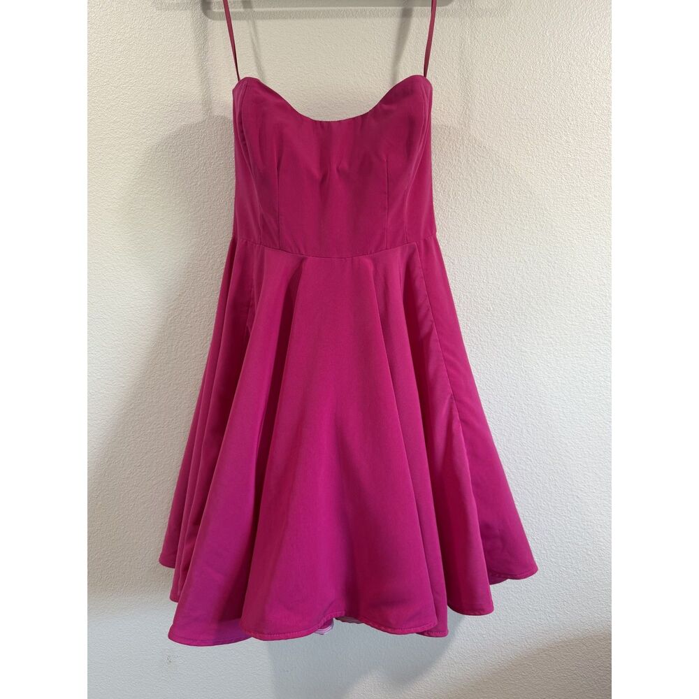 Allison Parris Dress Womens 6 Fuchsia Pink Fit Flare Cocktail Party Homecoming